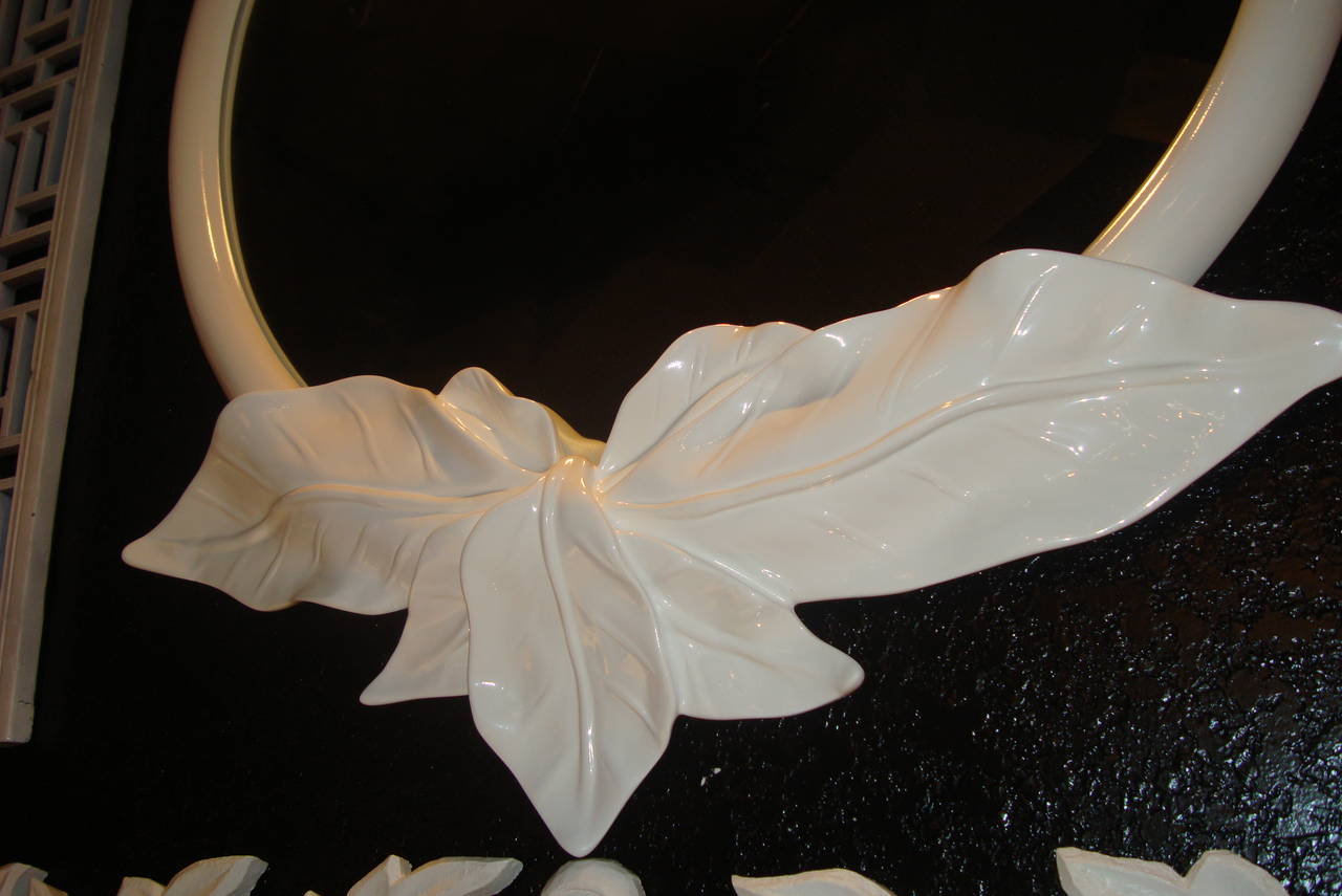 White Lacquer Midcentury Mirror