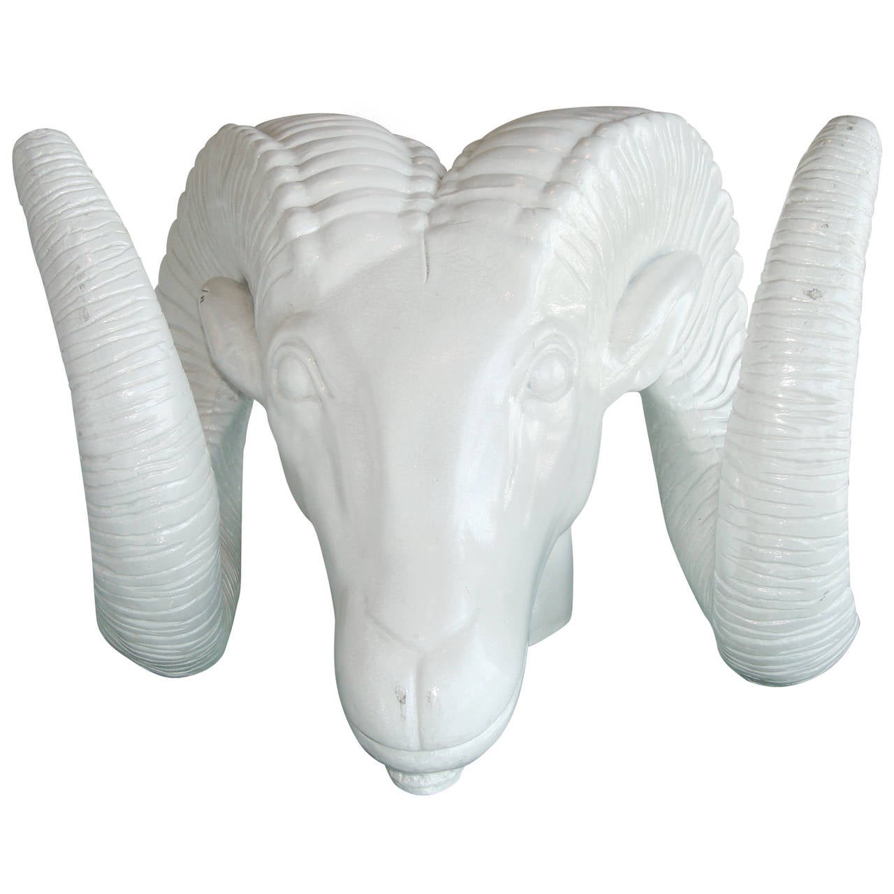Vintage White Ram's Head For Sale