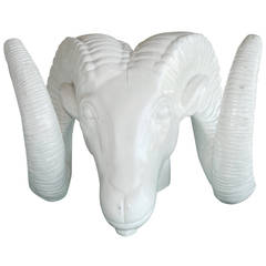 Vintage White Ram's Head