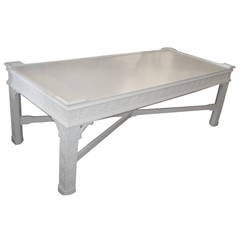 Vintage White Chippendale Cocktail Table