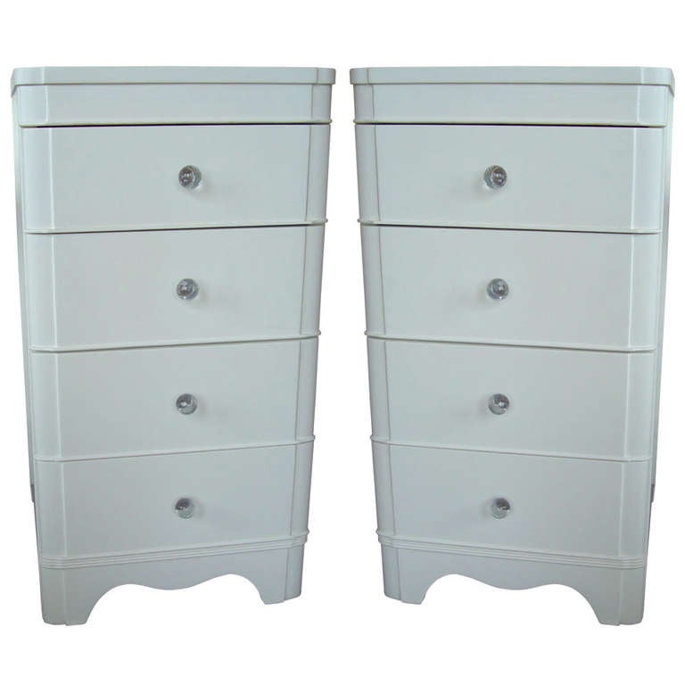 Pair of Mid Century Tall Nightstands at 1stdibs