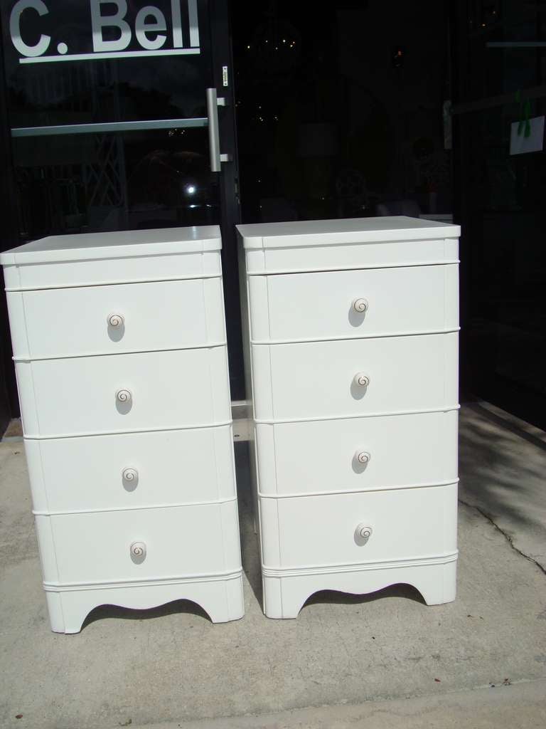 Pair of Mid Century Tall Nightstands In Good Condition In West Palm Beach, FL