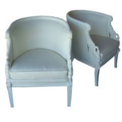 Pair of Swanky Hollywood Regency  Arm Chairs