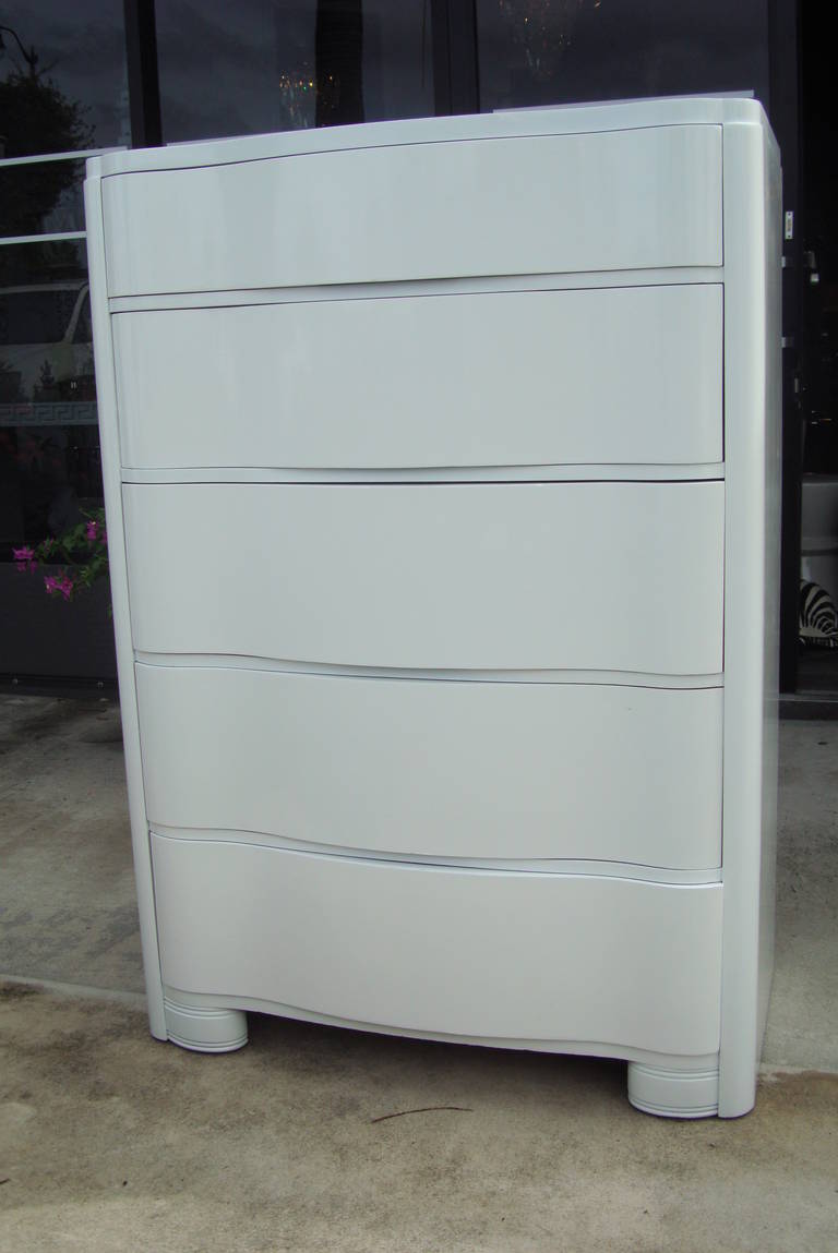 Tall Vintage Curved Gentleman's Dresser