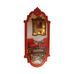 Hot Paprika Lacquered Mirror
