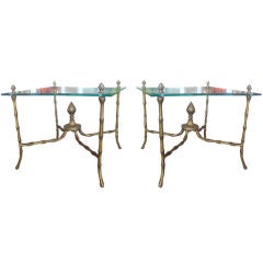 Pair of Metal Acorn Tables