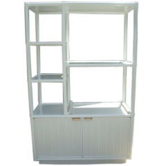 Restored White Lacquer Bamboo Etagere