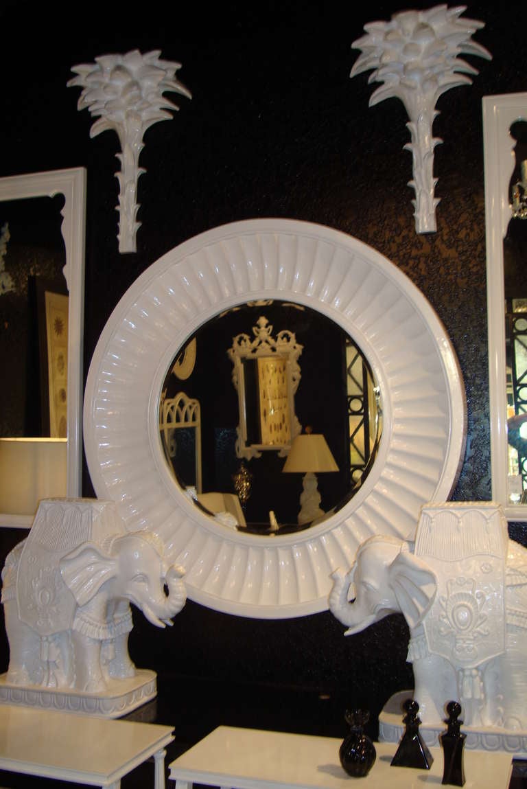 American Vintage Lacquer Round Mirror