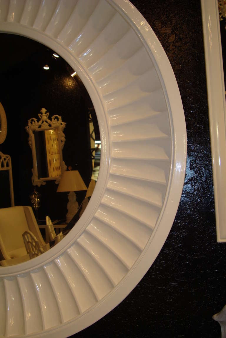 20th Century Vintage Lacquer Round Mirror