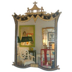 Mid Century Chinoiserie Pagoda Mirror