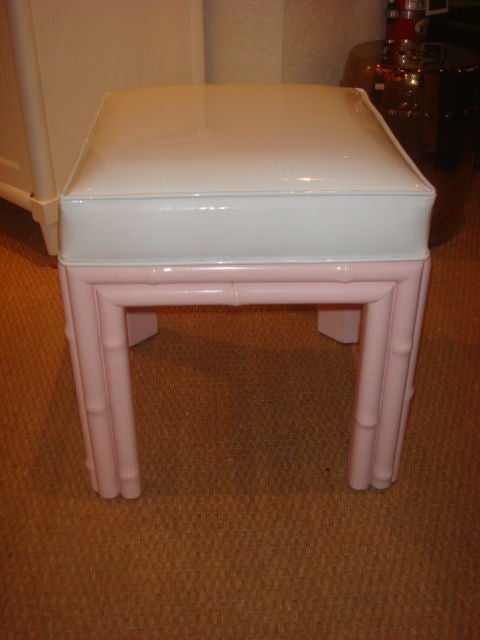 Pair of  Vintage Faux Bamboo Stools