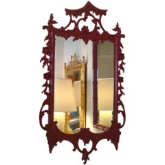 Red Chinoiserie Mirror
