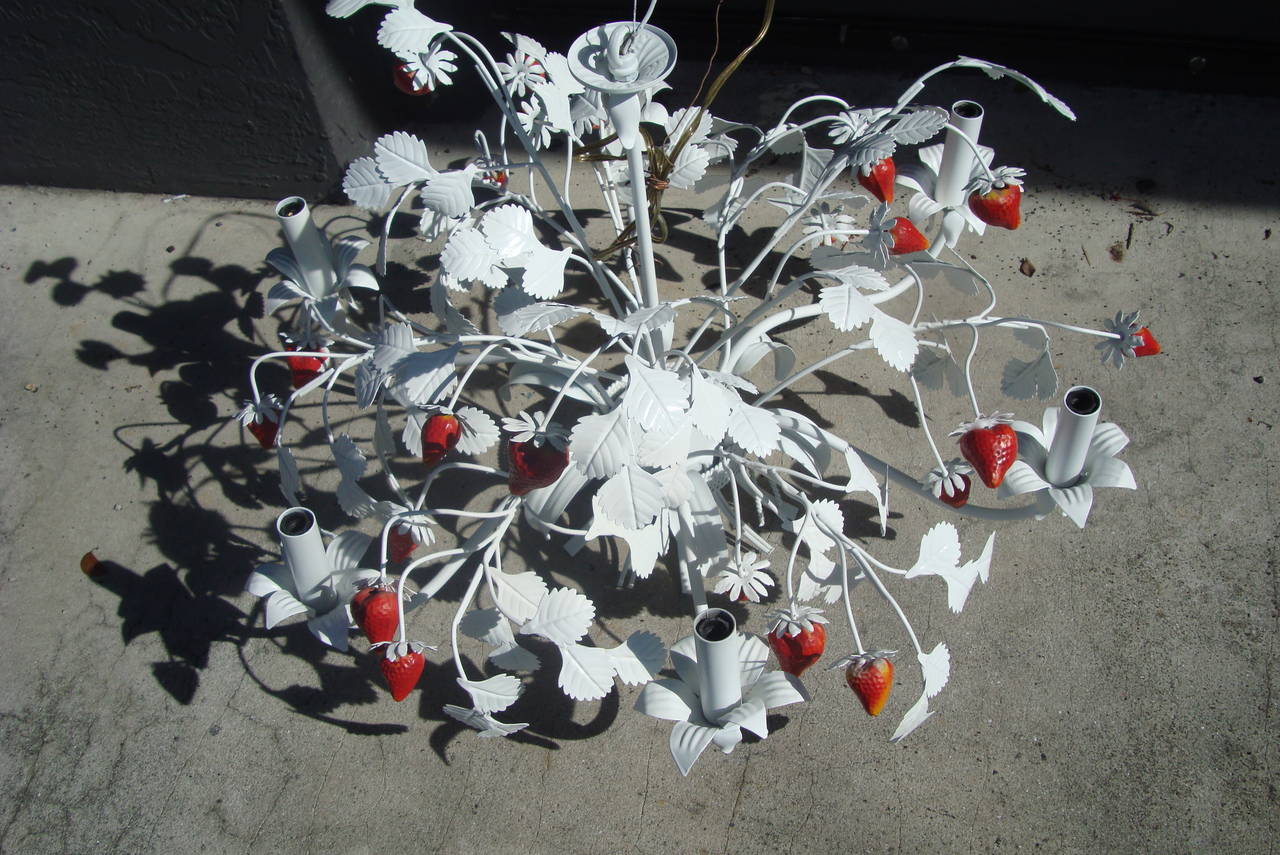 American Mid Century Strawberry Chandelier For Sale
