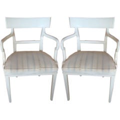 Pairs of White Regency Style Chairs
