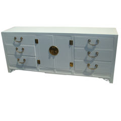 Newly Lacquered White  Chinoiserie Cabinet