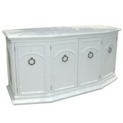 Vintage Mid Century Faux Bamboo Credenza