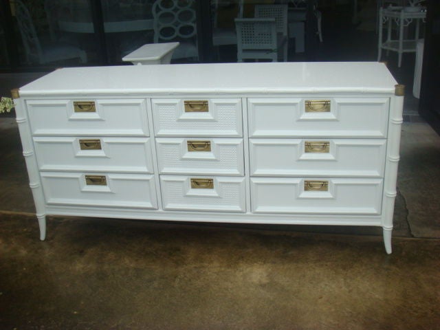 Restored Faux Bamboo Mid Century Dresser