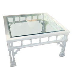 White Fretwork Chippendale Style Cocktail Table