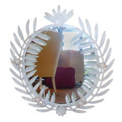 Caesar's Fern Painted Metal   Candelabra Mirror