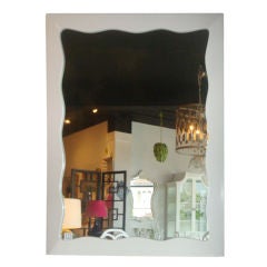 Mid Century  Lacquered Scalloped Mirror