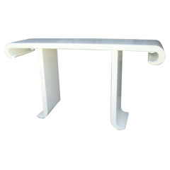 Tall Mid Century Scroll Console