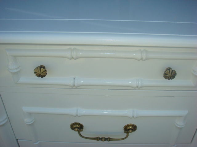 white bamboo dresser
