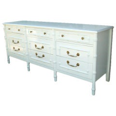 White Lacquered Faux Bamboo Dresser