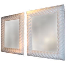 Pair of Mid Century Outstanding Spiral Mirrors