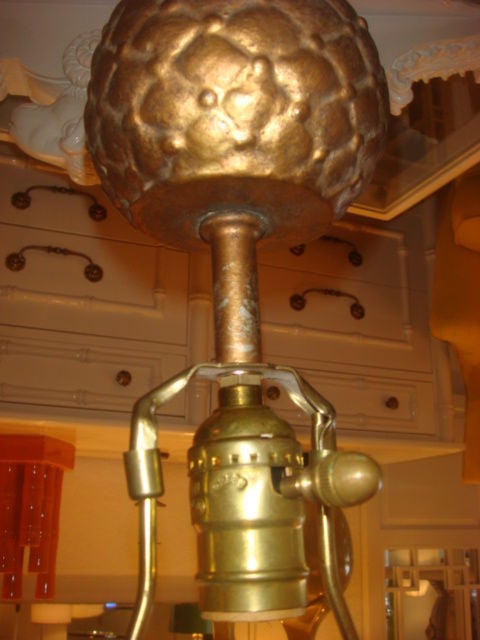 Pair of Hollywood Regency Carved Composite  Tassel Lamps. Excellent Detail