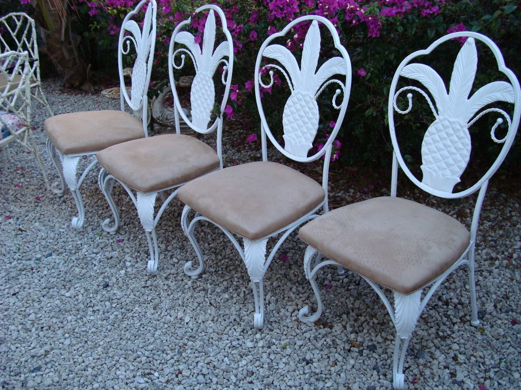 Mid Century Iron Grand Pineapple Chairs Set/4 1