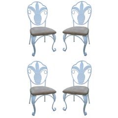 Mid Century Iron Grand Pineapple Chairs Set/4