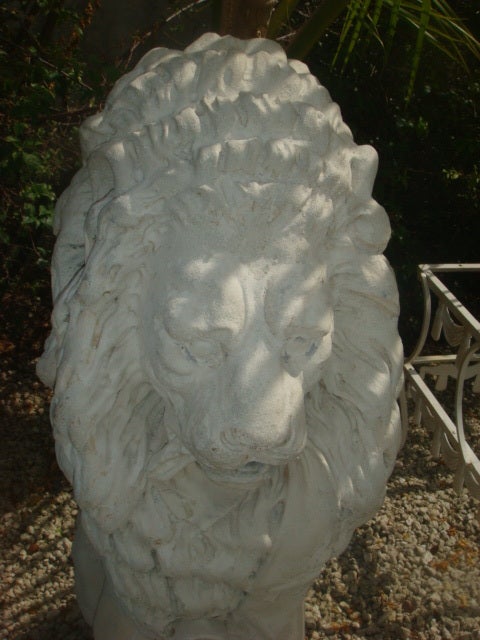American Vintage  Cast Stone Lion Statue