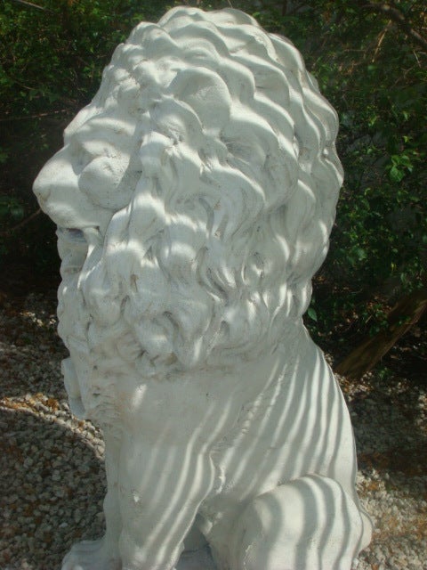 20th Century Vintage  Cast Stone Lion Statue
