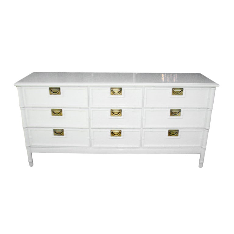 Restored Faux Bamboo Lacquered Dresser at 1stDibs