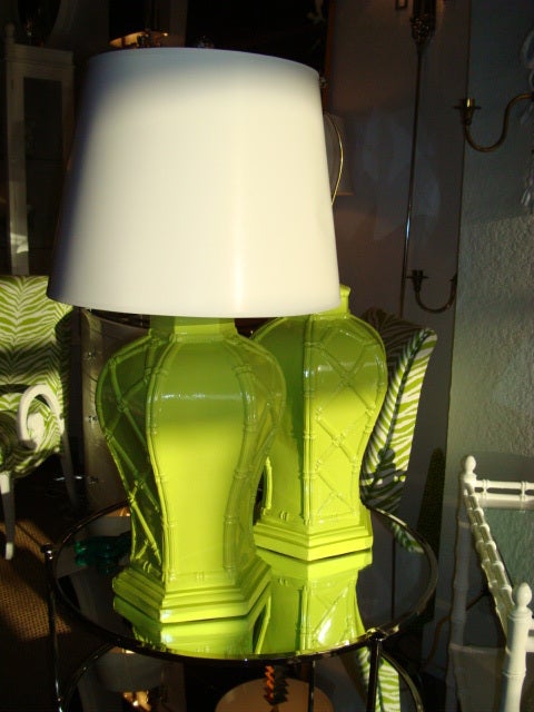 Palm Beach Regency Porcelain Lamps 1