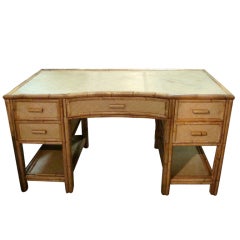 Vintage Bamboo and Rattan  Desk