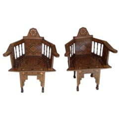 Pair of Vintage Inlaid Chairs