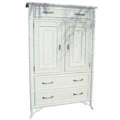Tall Vintage Faux Bamboo Cabinet