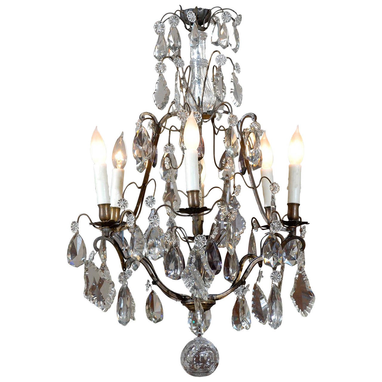 Bronze and Crystal Chandelier from France at 1stdibs