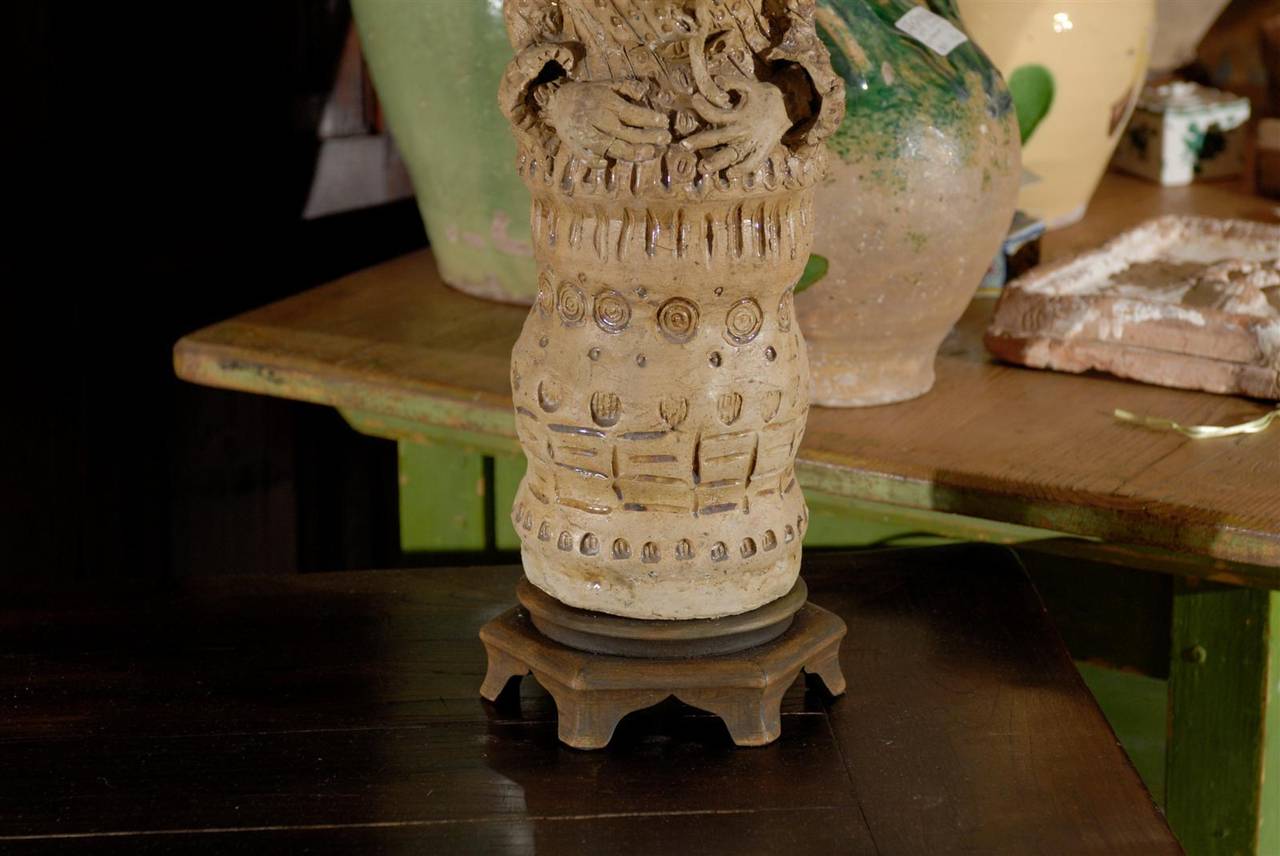 Lamp from an Old Terra Cotta Figure from Portugal, circa 1890 For Sale 1