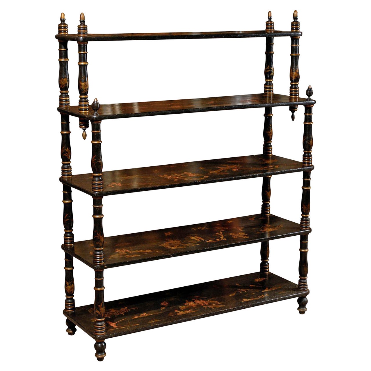 19th Century French Etagere with Chinoiserie Design