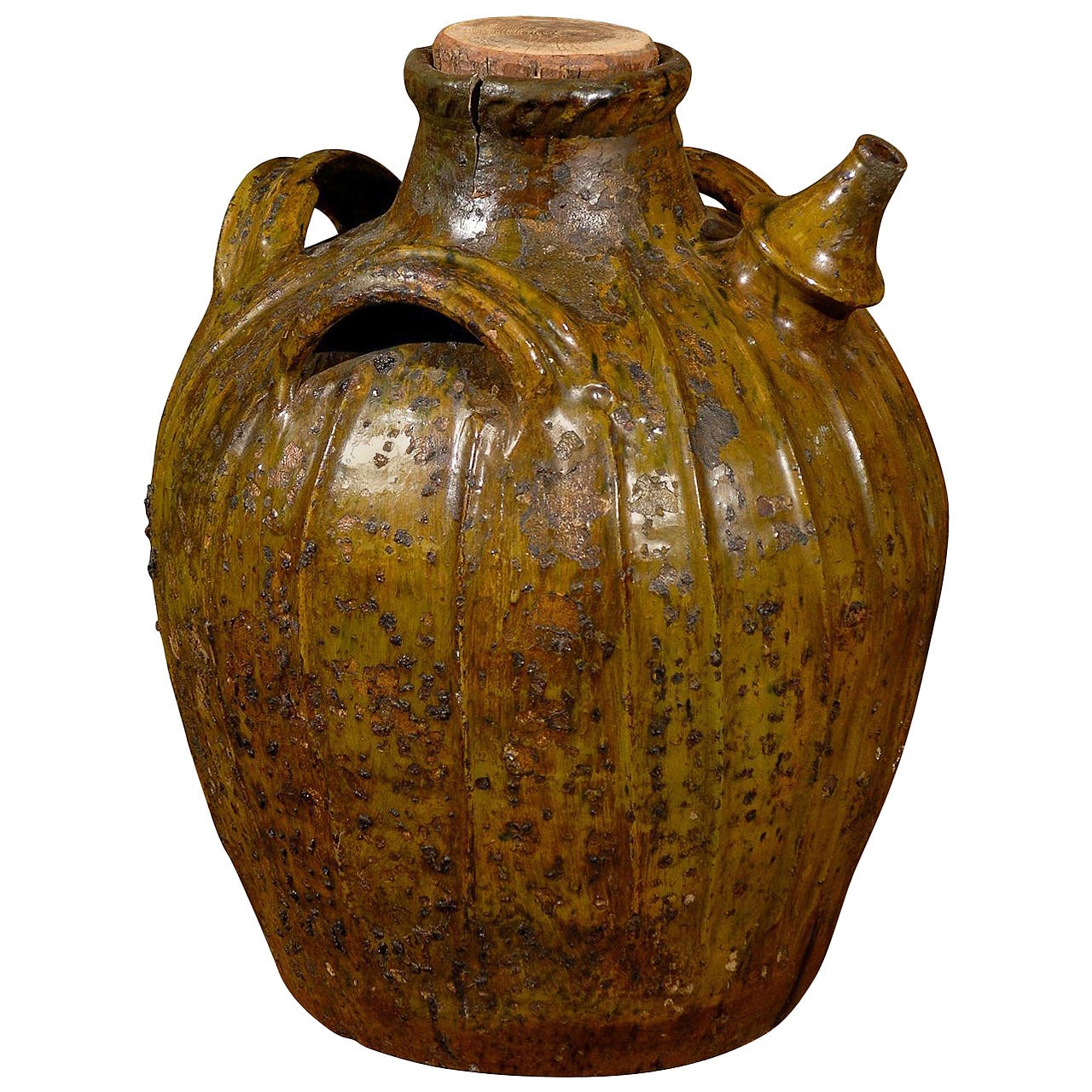 19th Century Terracotta Oil Pot from France, Circa 1860 For Sale