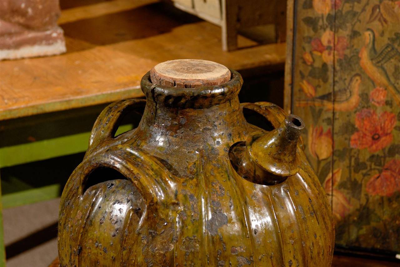 19th Century Terracotta Oil Pot from France, Circa 1860 In Good Condition For Sale In Atlanta, GA