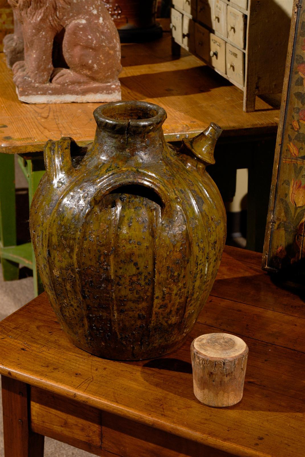 19th Century Terracotta Oil Pot from France, Circa 1860 For Sale 2