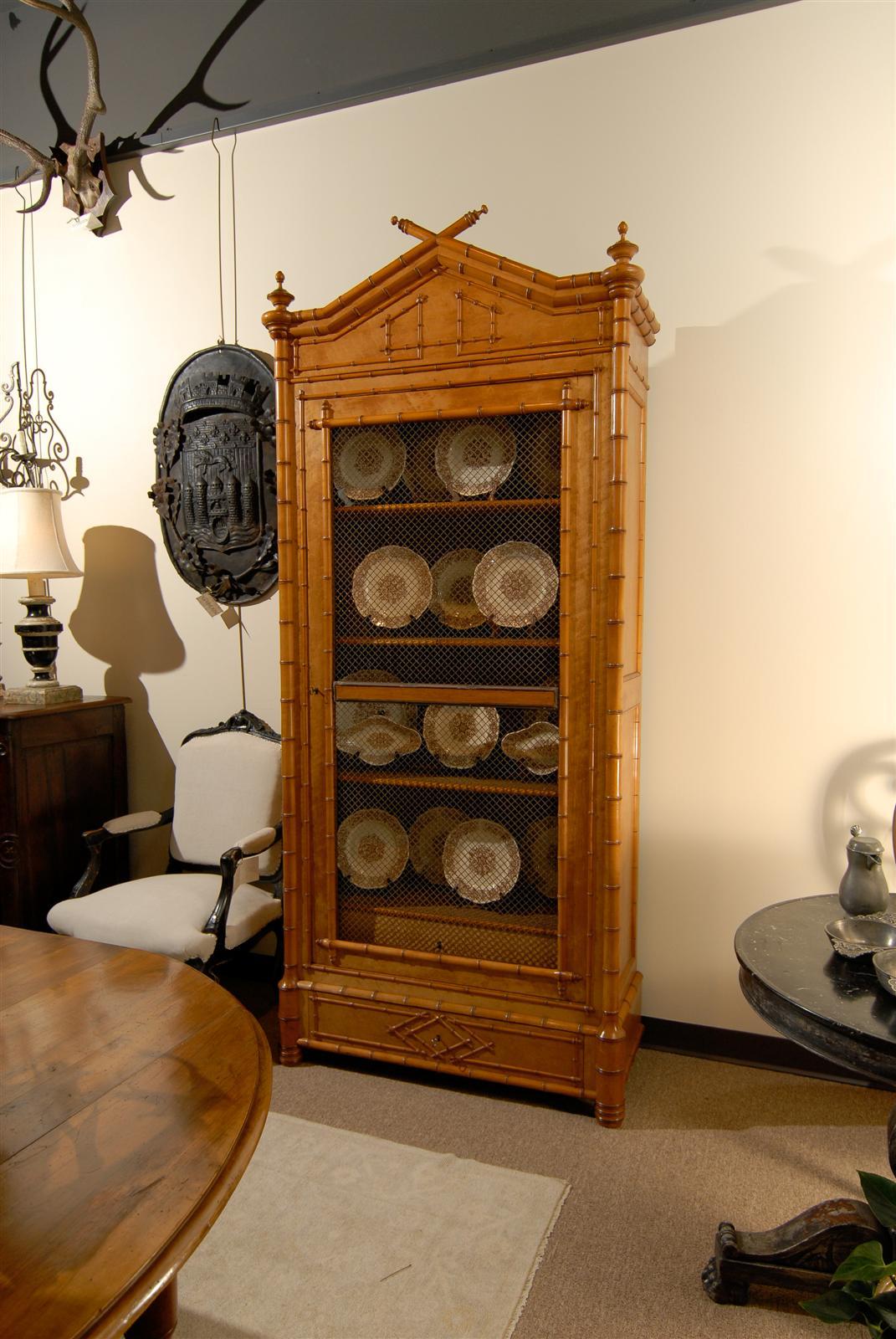 French 19th Century Faux Bamboo Bonnetiere