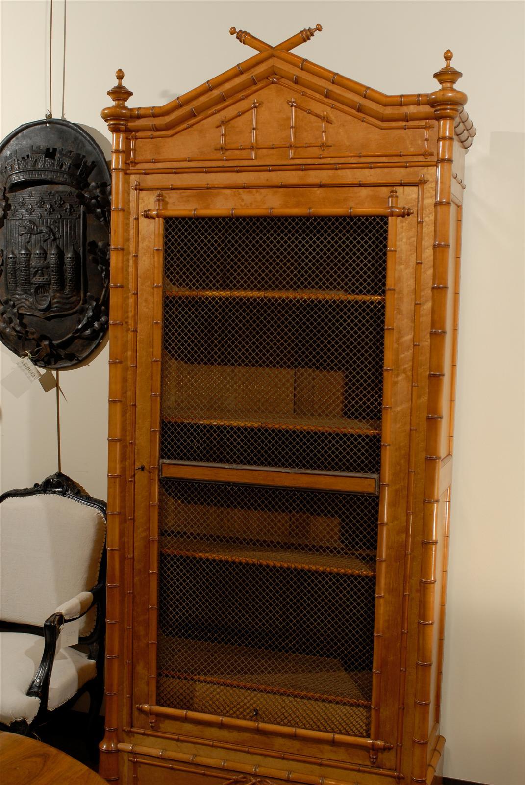 Late 19th Century 19th Century Faux Bamboo Bonnetiere