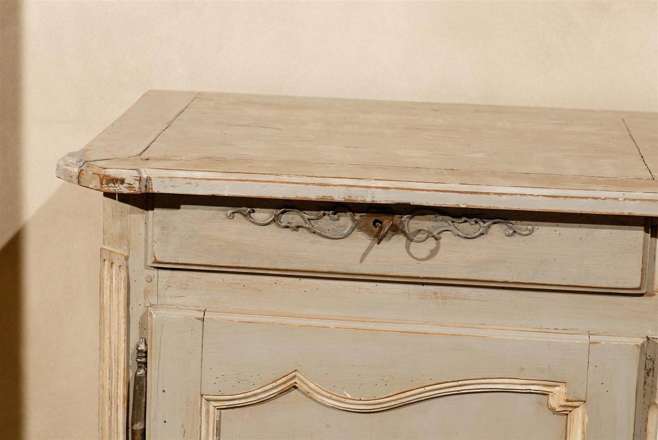 Late 19th Century French Grey Painted Oak Buffet, Circa 1880 For Sale 3