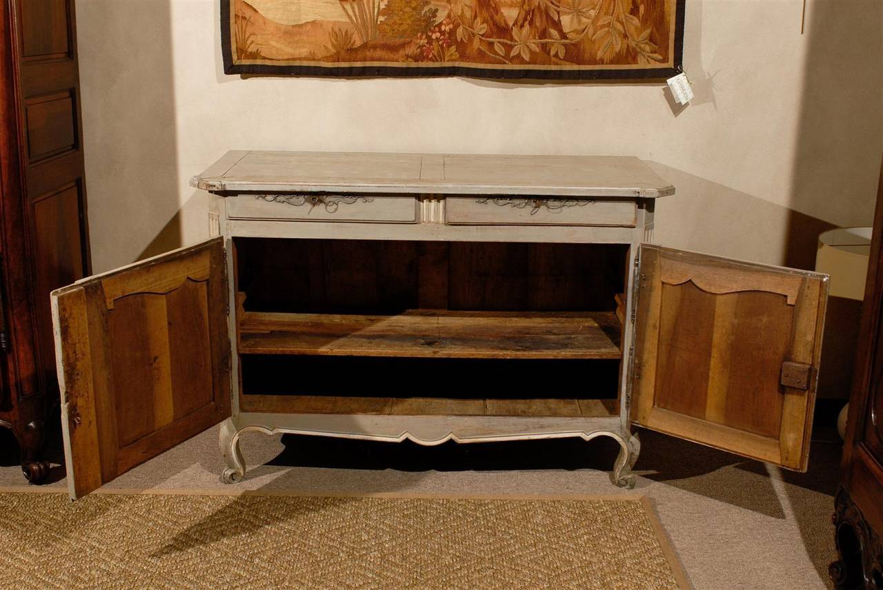 Late 19th Century French Grey Painted Oak Buffet, Circa 1880 For Sale 5