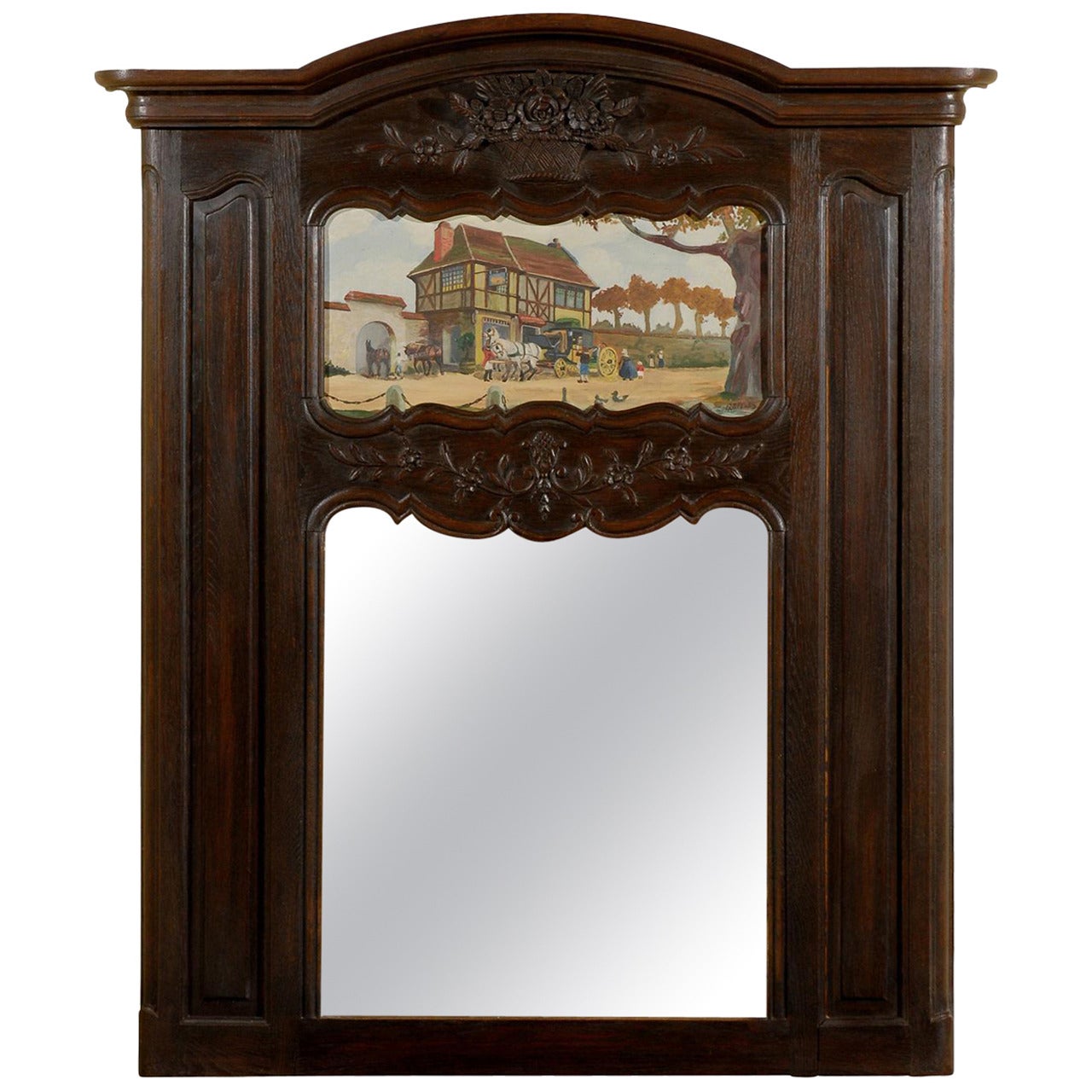 19th Century Trumeau with Painting For Sale
