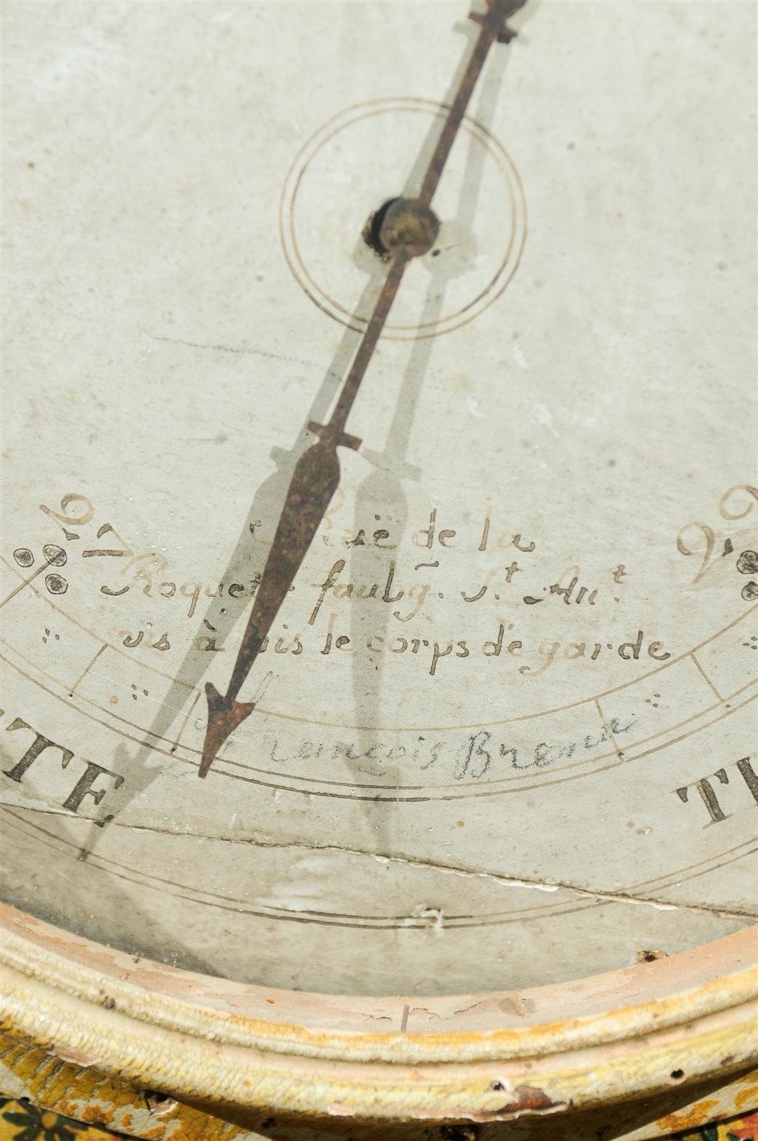 French 18th Century Painted Barometer from France, Circa 1780 For Sale